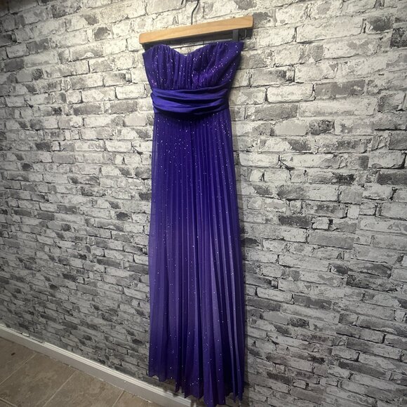 EUC Speekless Purple Maxi Dress Sparkle Ombre Size XS (Prom Homecoming Dress) - Picture 4 of 14